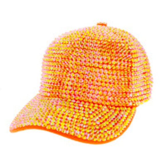 Sparkling Pink Rhinestone Cap - Picture 2 of 3